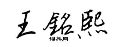 王正良王铭熙行书个性签名怎么写