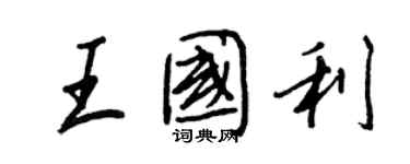 王正良王国利行书个性签名怎么写