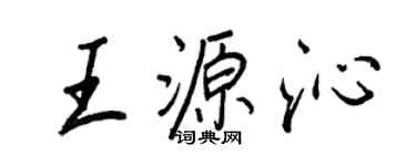 王正良王源沁行书个性签名怎么写