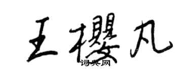 王正良王樱凡行书个性签名怎么写