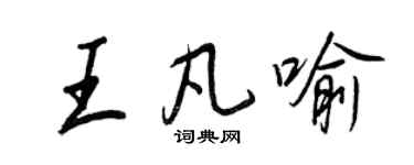 王正良王凡喻行书个性签名怎么写