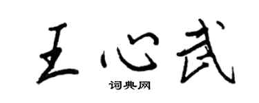 王正良王心武行书个性签名怎么写