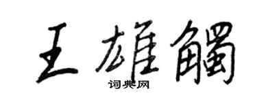 王正良王雄触行书个性签名怎么写