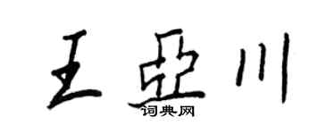 王正良王亚川行书个性签名怎么写