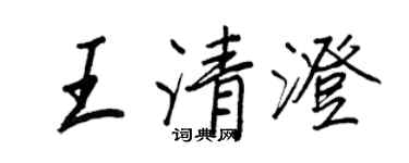 王正良王清澄行书个性签名怎么写