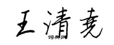 王正良王清尧行书个性签名怎么写