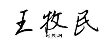 王正良王牧民行书个性签名怎么写