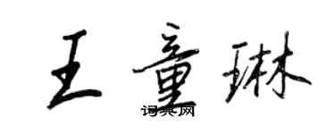 王正良王童琳行书个性签名怎么写