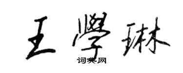 王正良王学琳行书个性签名怎么写