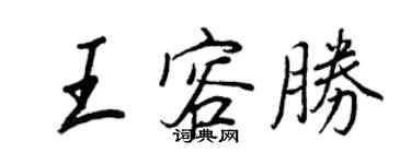 王正良王容胜行书个性签名怎么写