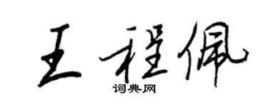 王正良王程佩行书个性签名怎么写