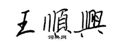王正良王顺兴行书个性签名怎么写