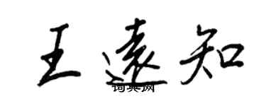 王正良王远知行书个性签名怎么写