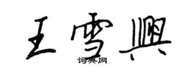 王正良王雪兴行书个性签名怎么写
