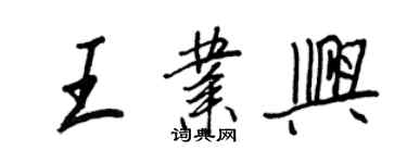 王正良王业兴行书个性签名怎么写