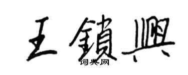 王正良王锁兴行书个性签名怎么写