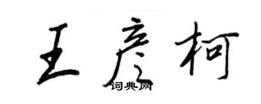 王正良王彦柯行书个性签名怎么写