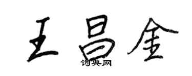 王正良王昌金行书个性签名怎么写