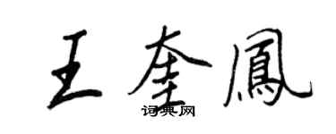 王正良王奎凤行书个性签名怎么写