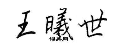 王正良王曦世行书个性签名怎么写