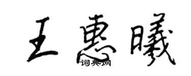 王正良王惠曦行书个性签名怎么写