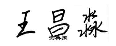 王正良王昌淼行书个性签名怎么写