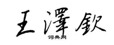 王正良王泽钦行书个性签名怎么写