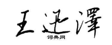 王正良王迅泽行书个性签名怎么写