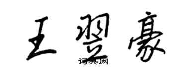 王正良王翌豪行书个性签名怎么写