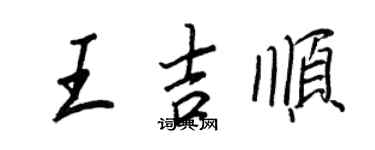 王正良王吉顺行书个性签名怎么写