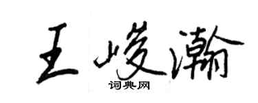 王正良王峻瀚行书个性签名怎么写