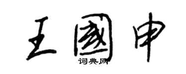 王正良王国申行书个性签名怎么写