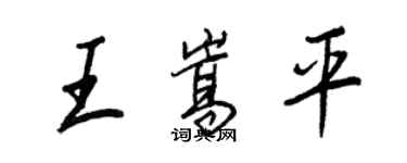 王正良王嵩平行书个性签名怎么写