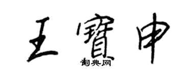 王正良王宝申行书个性签名怎么写