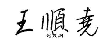 王正良王顺尧行书个性签名怎么写