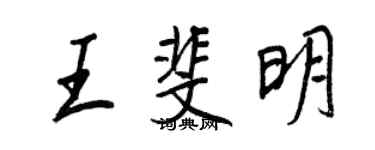 王正良王斐明行书个性签名怎么写