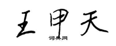 王正良王甲天行书个性签名怎么写
