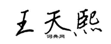 王正良王天熙行书个性签名怎么写