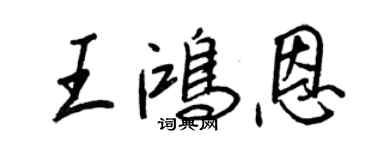 王正良王鸿恩行书个性签名怎么写