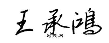 王正良王承鸿行书个性签名怎么写