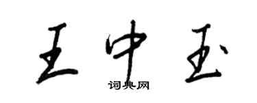 王正良王中玉行书个性签名怎么写
