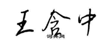 王正良王含中行书个性签名怎么写