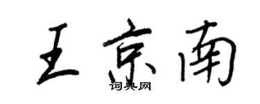 王正良王京南行书个性签名怎么写