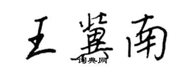 王正良王冀南行书个性签名怎么写