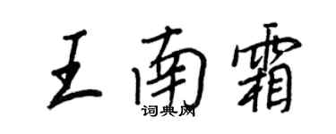王正良王南霜行书个性签名怎么写