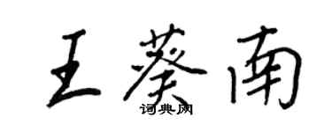 王正良王葵南行书个性签名怎么写