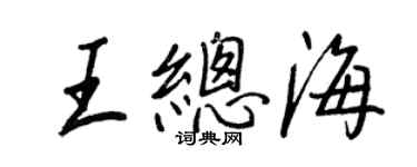 王正良王总海行书个性签名怎么写