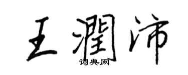 王正良王润沛行书个性签名怎么写