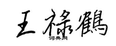 王正良王禄鹤行书个性签名怎么写