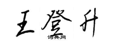 王正良王登升行书个性签名怎么写